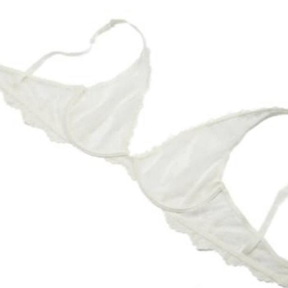 Free People Intimately Lace Underwire Plunge Bra 34A Ivory - Picture 6 of 11